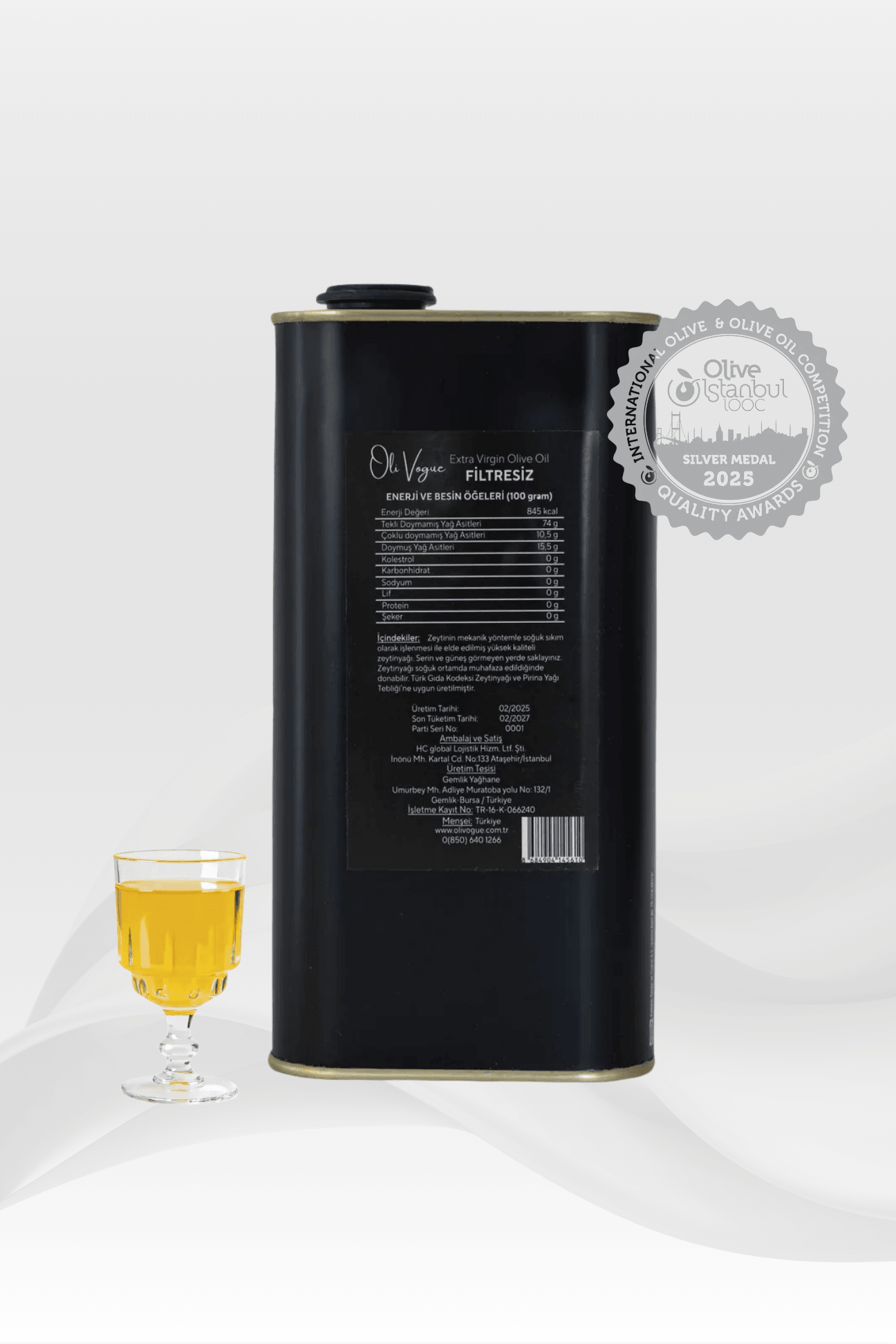 Premium Naturel Sızma Soğuk Sıkım Zeytinyağı (1 Litre)